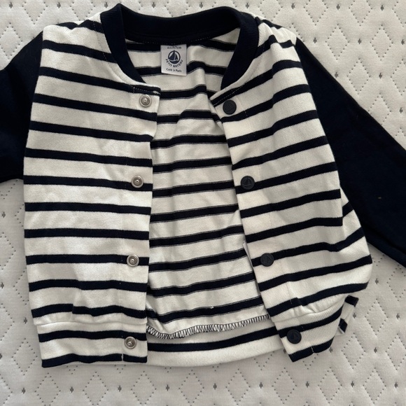 Petit Bateau Long Sleeve Striped Jacket 6m - Picture 4 of 7